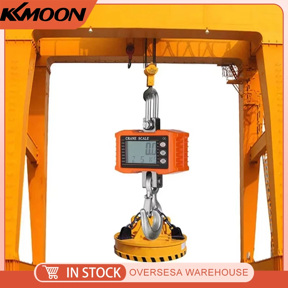 Digital Hanging Scale 1000kg/ 2204lbs Portable Heavy Duty Crane Scale LCD Backlight Industrial Hook Scales