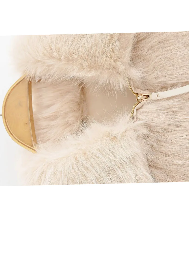 HH المرأة الخريف والشتاء التلبيب تقليد الفراء سترة قصيرة سميكة الدافئة أفخم سترة مزاجه المألوف الرجعية #1