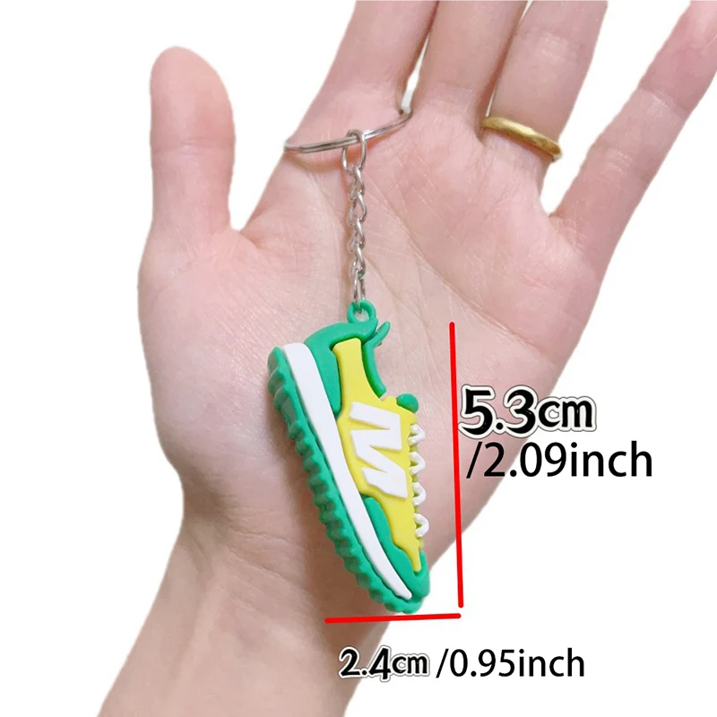6Pcs/Set PVC Mini Sneaker Cool Vibrant Silicone Shoe Charms Keychain Pendant For Men Sports Enthusiasts Bag Charm Car Keychain