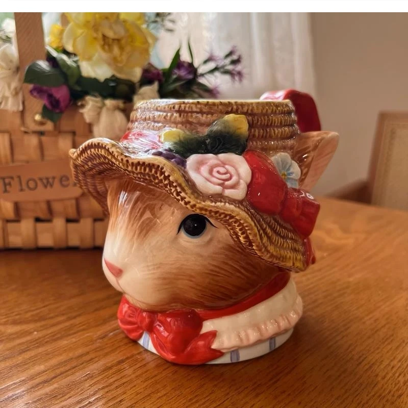 

500ML hand-painted large capacity ceramic Americano mug household cute milk