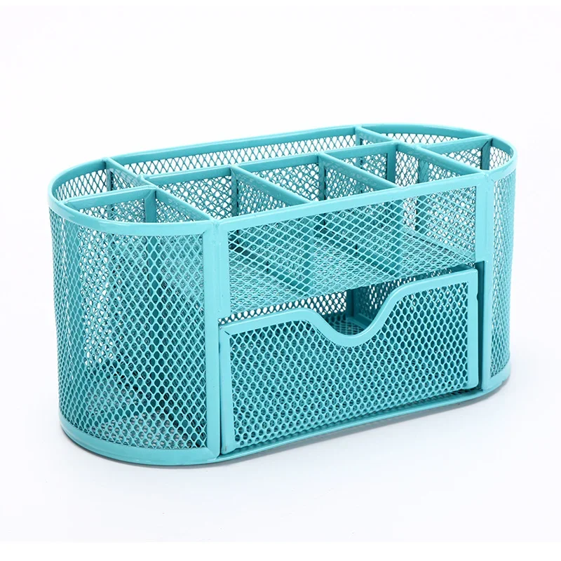 Imagem -05 - Multi-funcional Mesh Desk Organizer Metal Pen Holder Papelaria Container Box Escritório e Material Escolar Acessórios Armazenamento