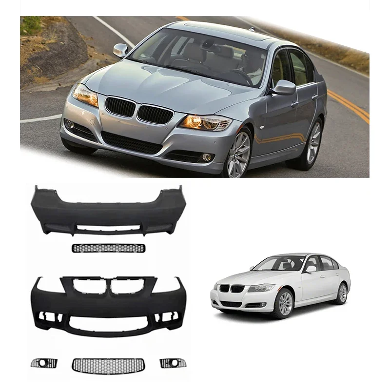 V Style Carbon Front Car Auto Parts Front bumper Side skirts Rear bumper For  E90