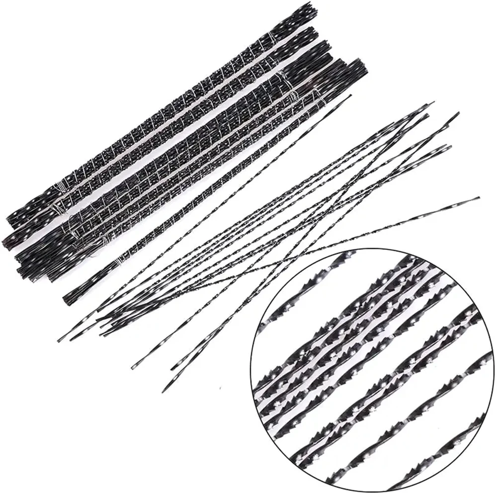 12Pcs 130mm Scroll Saw Blades  Jig Saw Blades Spiral Teeth 8 Kinds Wood Saw Blades For Carving 12Pcs With Chuck U Saw Blade