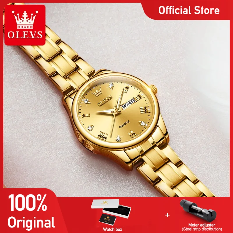 OLEVS 5563 Woman Watch Original Quartz Watch Waterproof Luminous Good Luck Date Watch Original Bracelet Set Genuine product