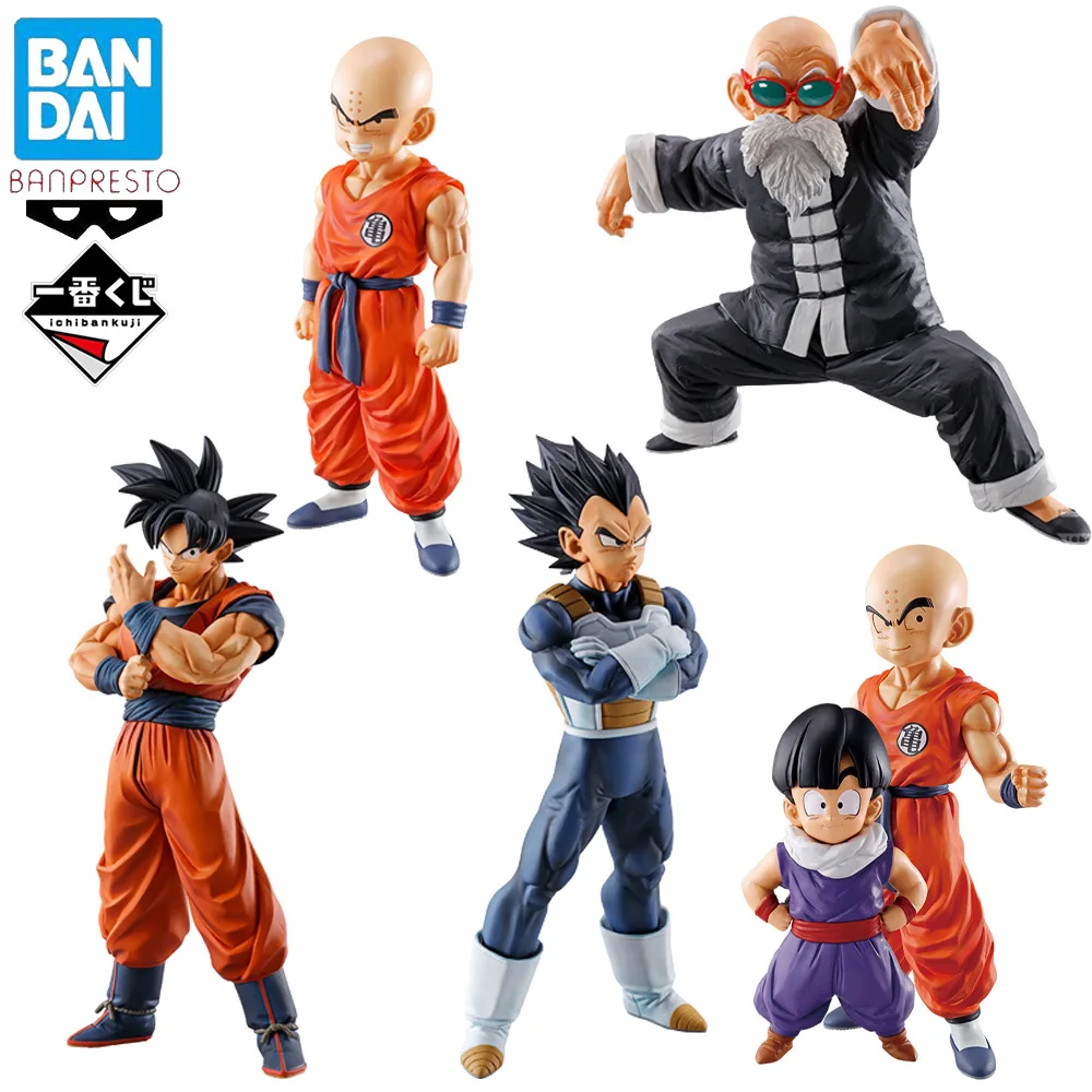 

In Stock Original Bandai Ichiban Kuji Dragon Ball Master Roshi Kuririn Vegeta Son Goku Figure Anime Collectible Model Dolls Toy