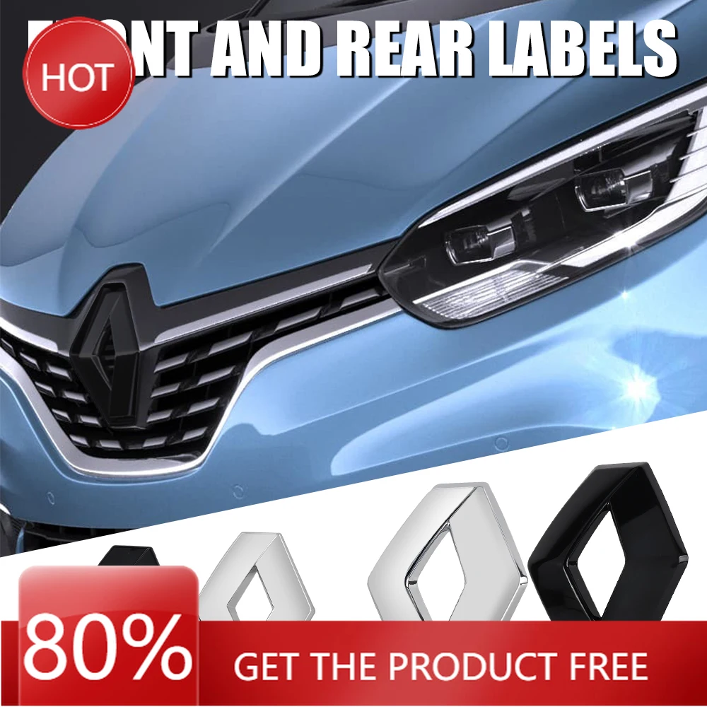 

2026 Горячие колпаки для ступиц Renault, автостайлинг, эмблема на переднем капоте, значок на задний багажник, наклейка с логотипом, автомобильные аксессуары для RenaultLog