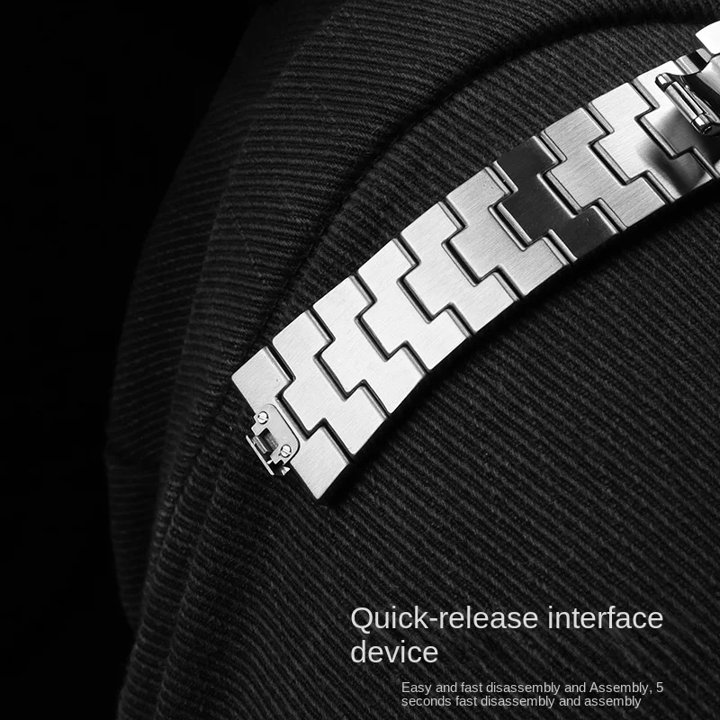 For VC metal strap Vacheron Constantin Overseas stainless steel strap wristband 4500V raised 7mm 8mm men quick release watchband