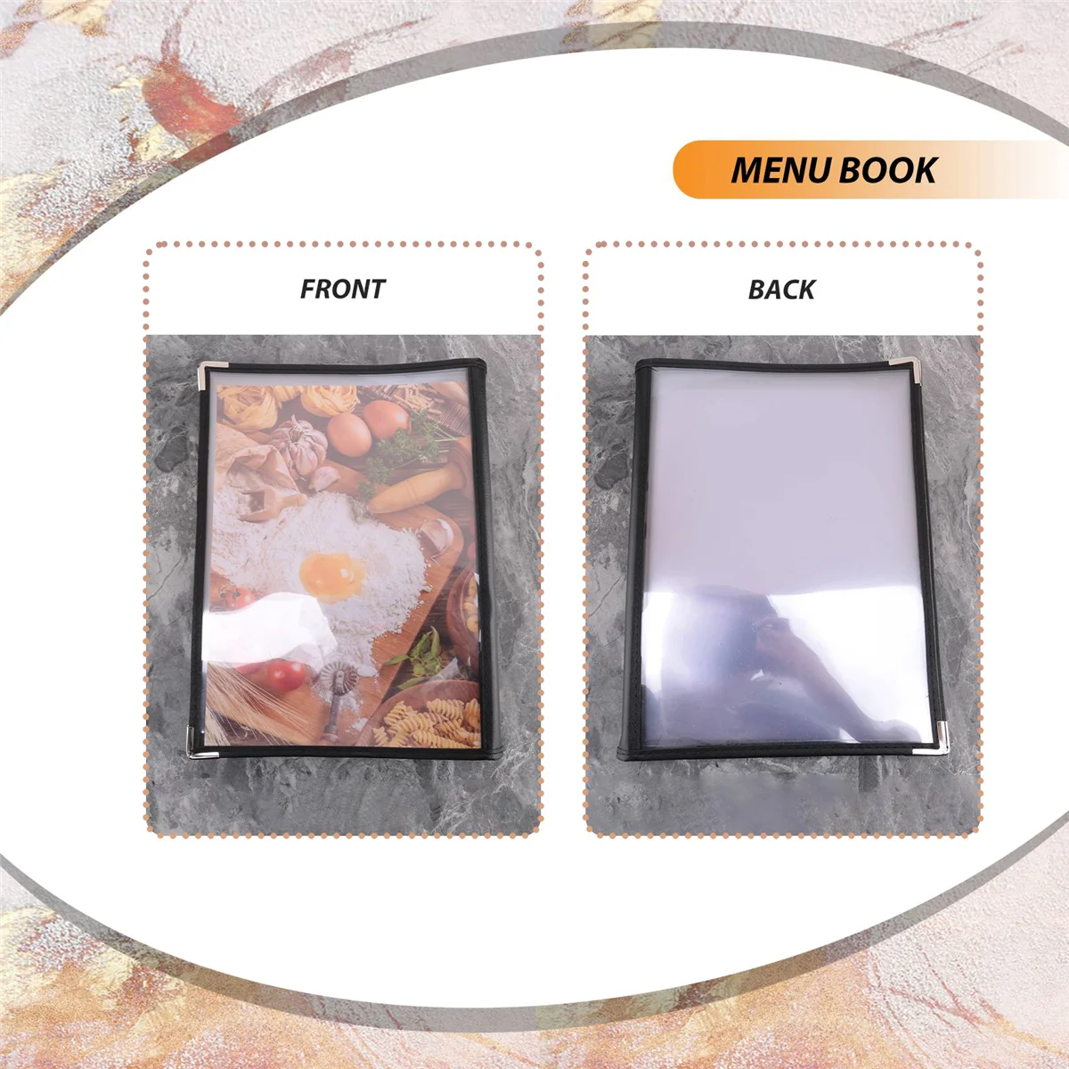 Superior Transparent Restaurant Menu Covers for A4 Size Book Style Cafe Bar 8 Pages 16 View
