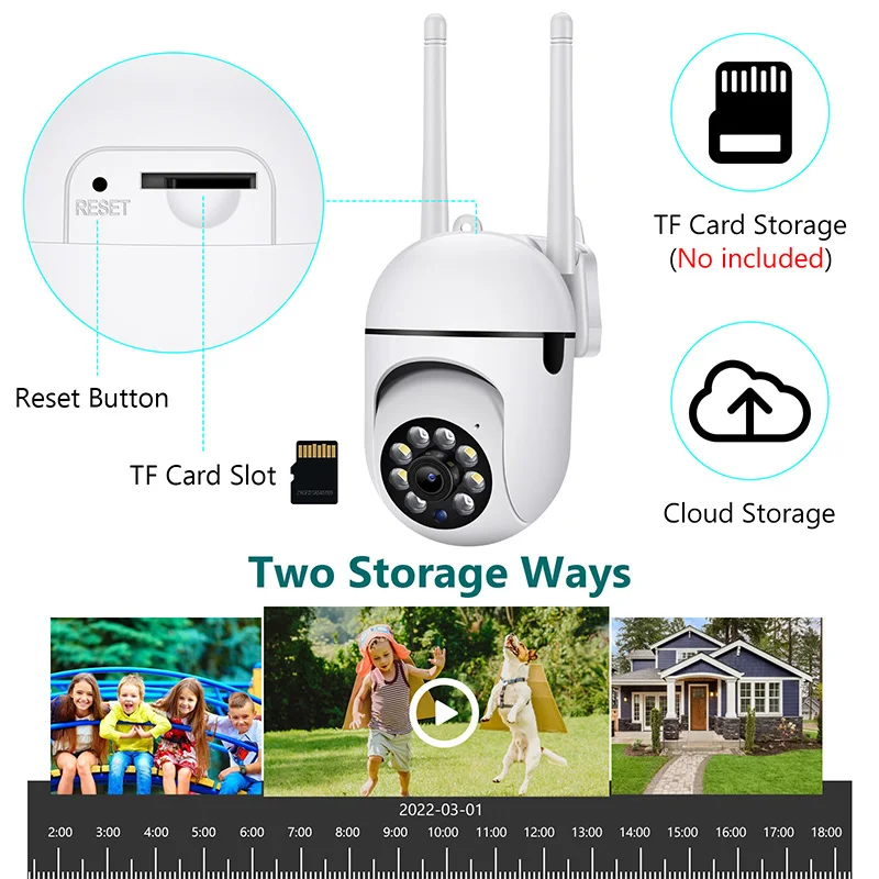 A7 Wifi กล้องกลางแจ้งไร้สายการเฝ้าระวังความปลอดภัย AI ติดตามมนุษย์ Two Way Audio Night สี 2.4G 1MP กล้อง charger