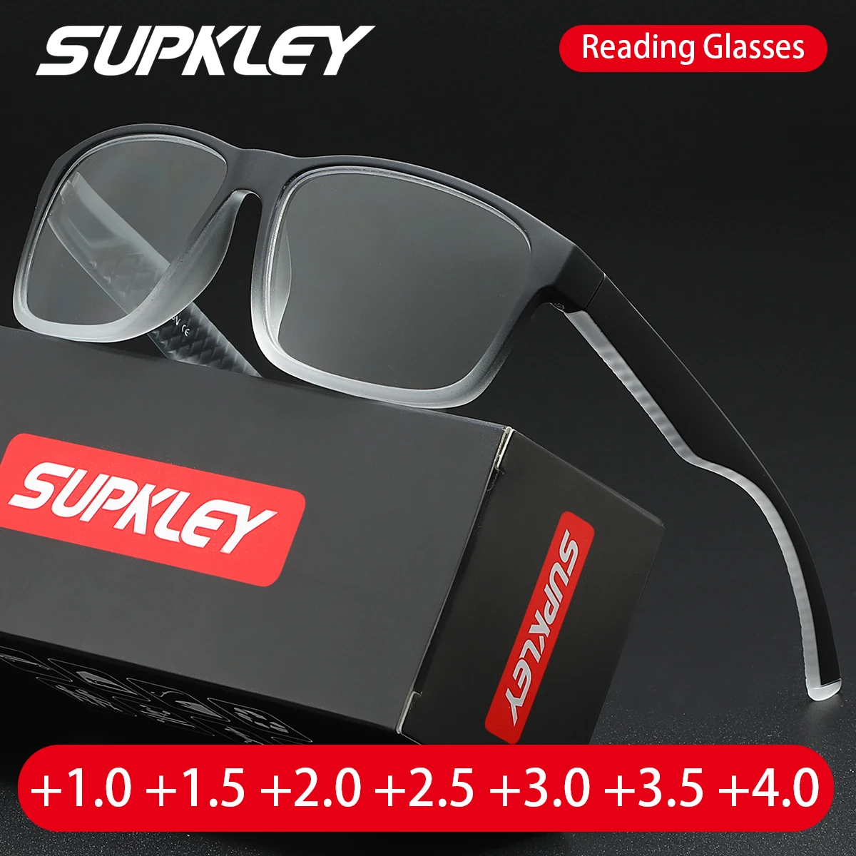 SUPKLEY Exquisite Temperament Casual Stil Männer Lesebrille PC Objektiv Material Quadratischen Rahmen Frauen Lesebrille Marke Paket