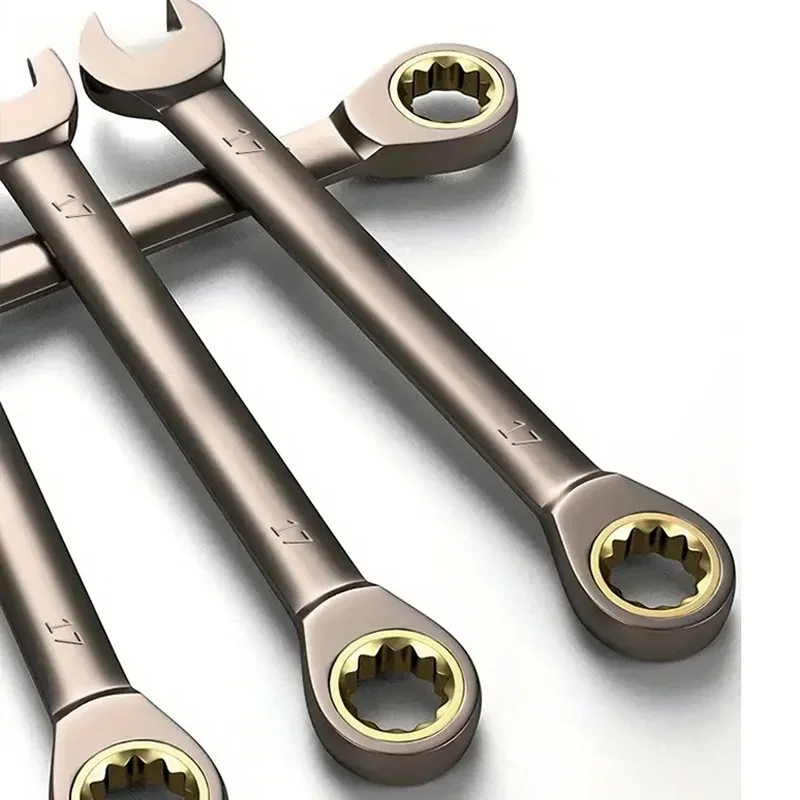 Ratchet wrench, double-ended universal type, open cross-slot wrench, four-layer precision electroplating, repair tool image 2