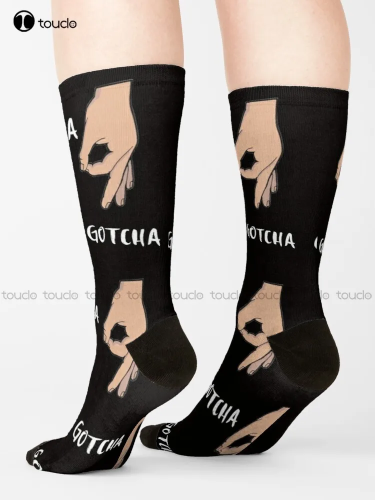 Gotcha! Circle Game Socks Custom Socks Cartoon Comfortable Best Girls Sports Street Skateboard Socks 360° Digital Print Harajuku