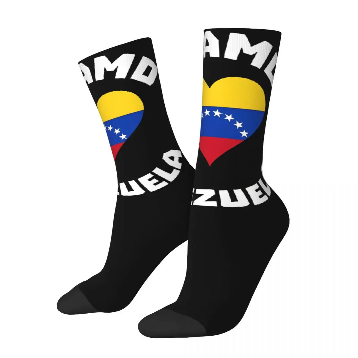 Retro Women Men I Love VZLA Venezuela Flag Dress Socks Merch Cozy Socks Cotton Wonderful Gifts