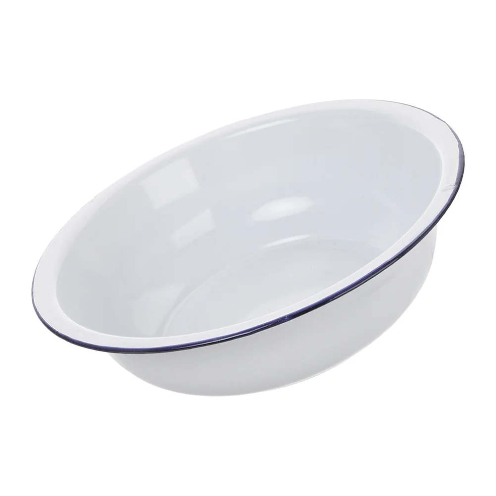 Cuenco esmaltado chino Retro, cuenco para Pasta, fideos, plato esmaltado para ensalada, lavabo para sopa caliente, plato instantáneo para Ramen, recipiente para mezclar huevos