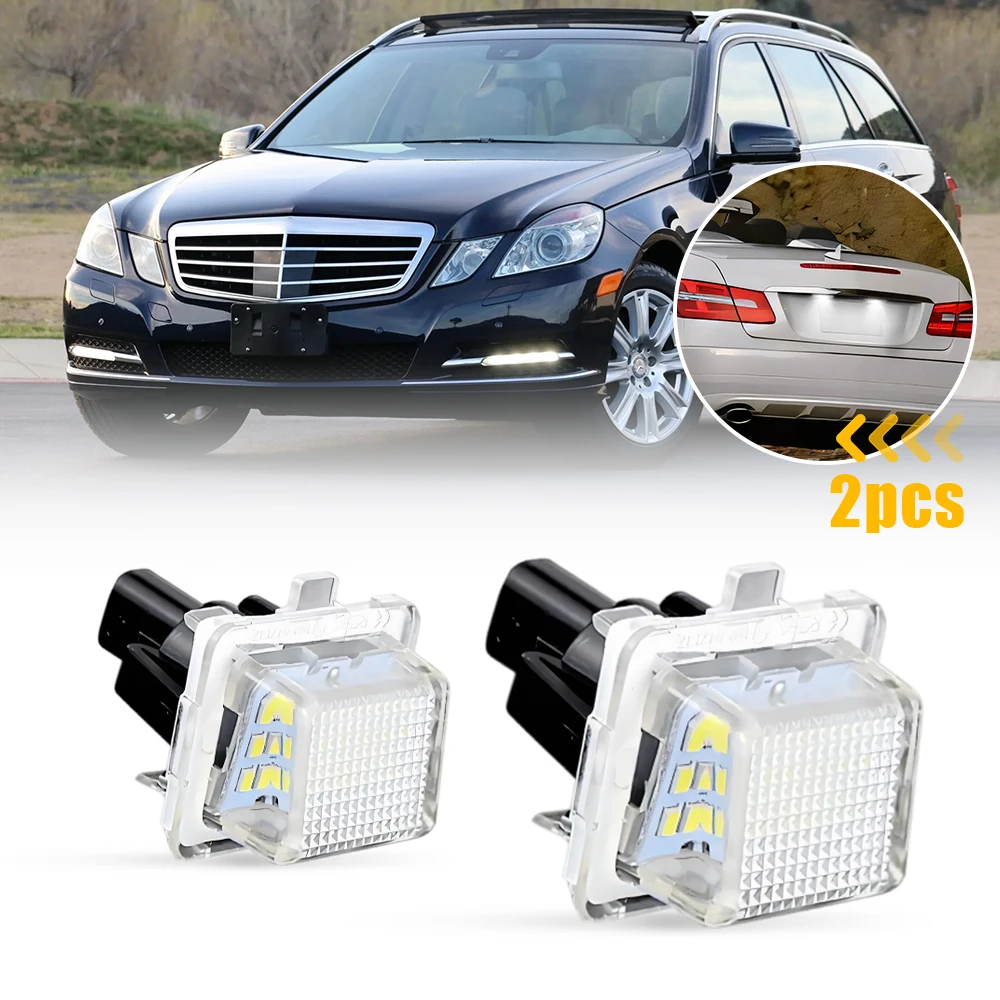 

OXILAM 2Pcs License Plate Light 18-LED Bulb For 2006-2014 Mercedes-Benz W216 C216 W204 W212 5050 SMD White 6000K CANBUS