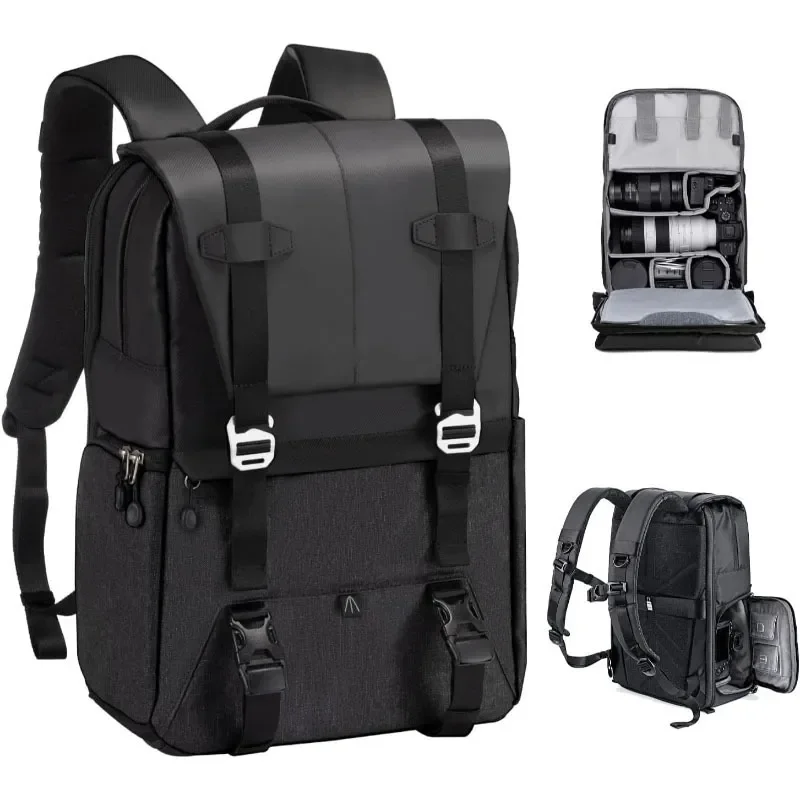 Waterproof SLR Camera Backpack 15.6 Inch Laptop Bag Anti Theft Large Capacity Outdoor Travel Rucksack for Photographers Men