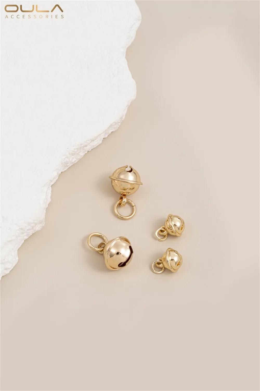 1Pcs 14K Gold Plated Bell Pendant, Snow White Charm for DIY Bracelet Jewelry Making Accessories