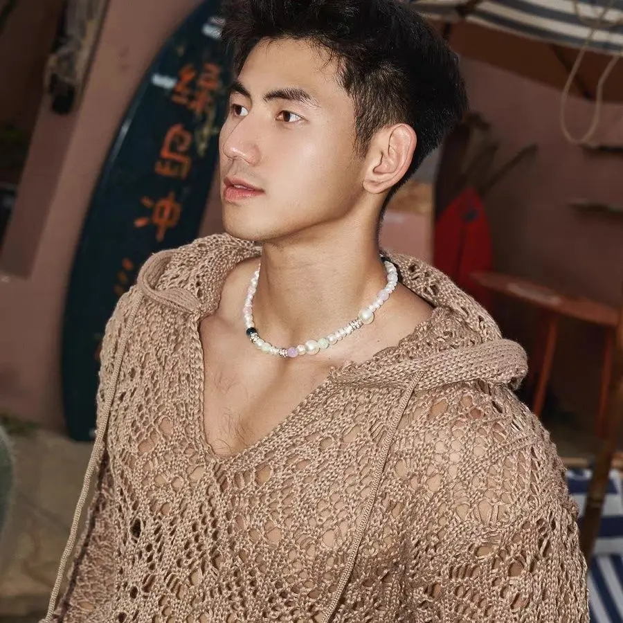 الرجال سترة محبوك الجوف خارج مثير مقنعين قناع السترة الشارع الشهير كم طويل بلايز ربيع الخريف معطف رجل الملابس العصرية جديد