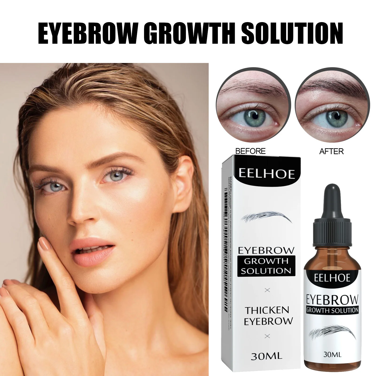 Eyebrow Growth Liquid ได้อย่างรวดเร็ว Grow หนาและเรียวขนตา Moisturizing และพยาบาล Eyebrow Fast Growing Liquid 30ml