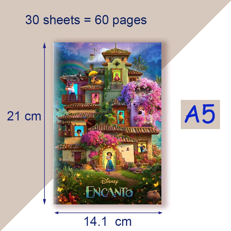 A5 Notebook Note Book Disney Movie - Encanto - Mirabel Park Colombia Cartoon Release Date Anime Diary Writing Pad For Kids Toy