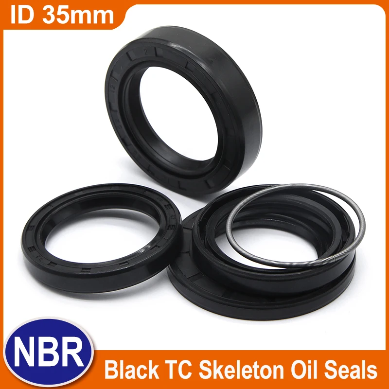 

TC NBR Oil Seal ID 35mm OD 42mm ~ 80mm THK 5/7/8/10/12mm Nitrile Rubber Oil Resistant Double Lip Skeleton Rotating Shaft Gaskets