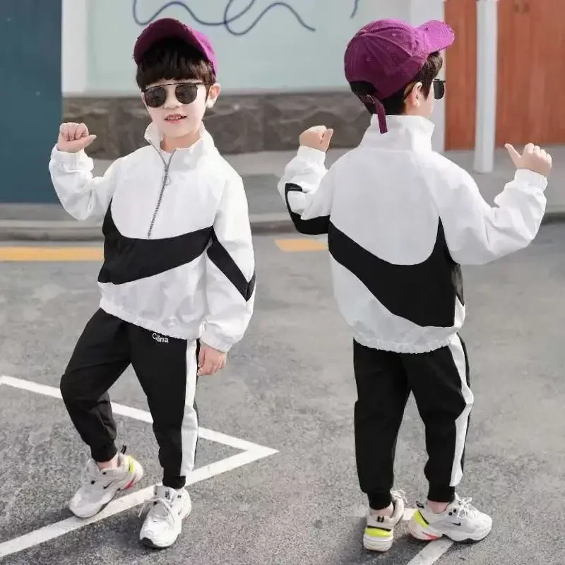 

Spring Autumn Boy Sets 2025 New Style Children Korean Style clothes Sports Trend girl zipper coat pants suits