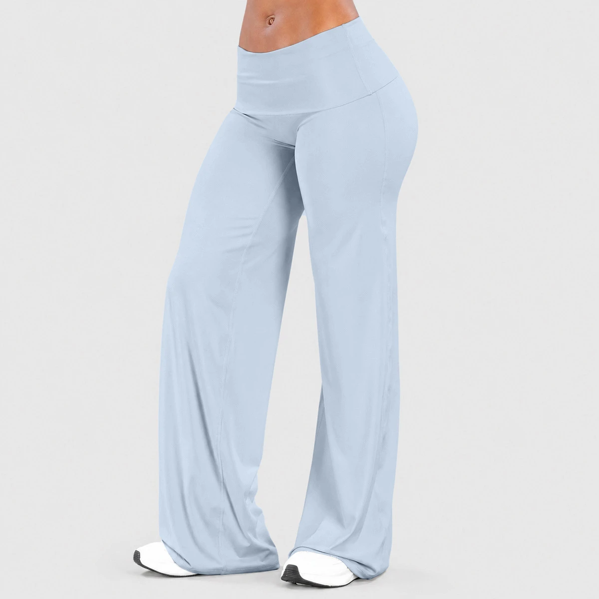 New Fall Winter Women's Cuffed Hem Wide Leg Yoga Pants Loose Athletic Long Pants Casual Outdoor Workout Gym Fitness Trousers 5