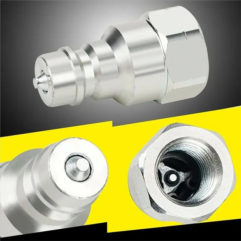 【REDUCTO DI PREZZO】 Raccordi idraulici per accoppiatori a connessione rapida NPT1/4 - 2 set di accoppiatori inclusi con tappo antipolvere