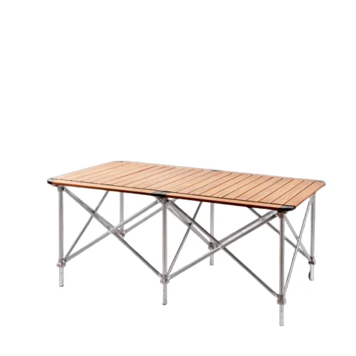 

Outdoor wood grain, egg roll picnic folding table, portable, camping self-driving tour