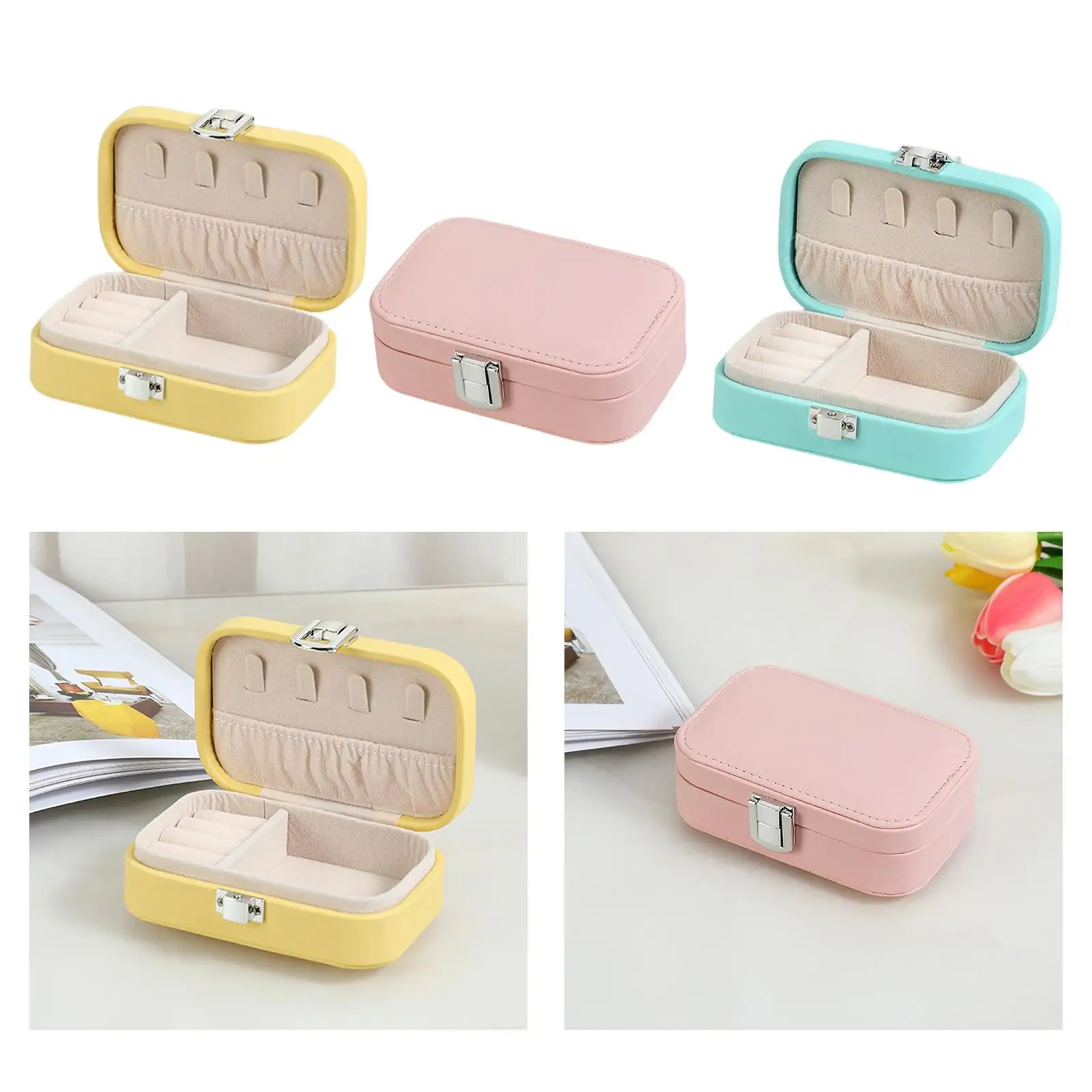 

Jewelry Organizer Box Durable Jewelry Box Small PU Leather Jewelry Case Portable