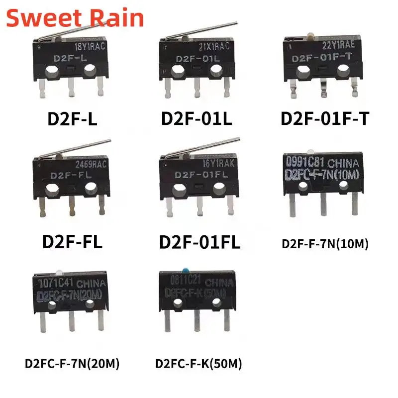 10pcs D2F-01L D2F D2F-L D2F-F D2F-01F D2F-01 D2F-01FL  D2F-01F-T Authentic original BASIC SWITCH,Mouse Micro switch