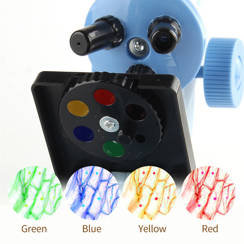 Children Microscope Kit 100x 600x 1200x Biological Science Stem Toy School Home Educational Pocket Microscope with LED Light