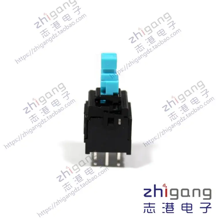 [VK] ALPS switch 6 pin 6 feet foot self lock switch key switch light blue handle  9.8mm button