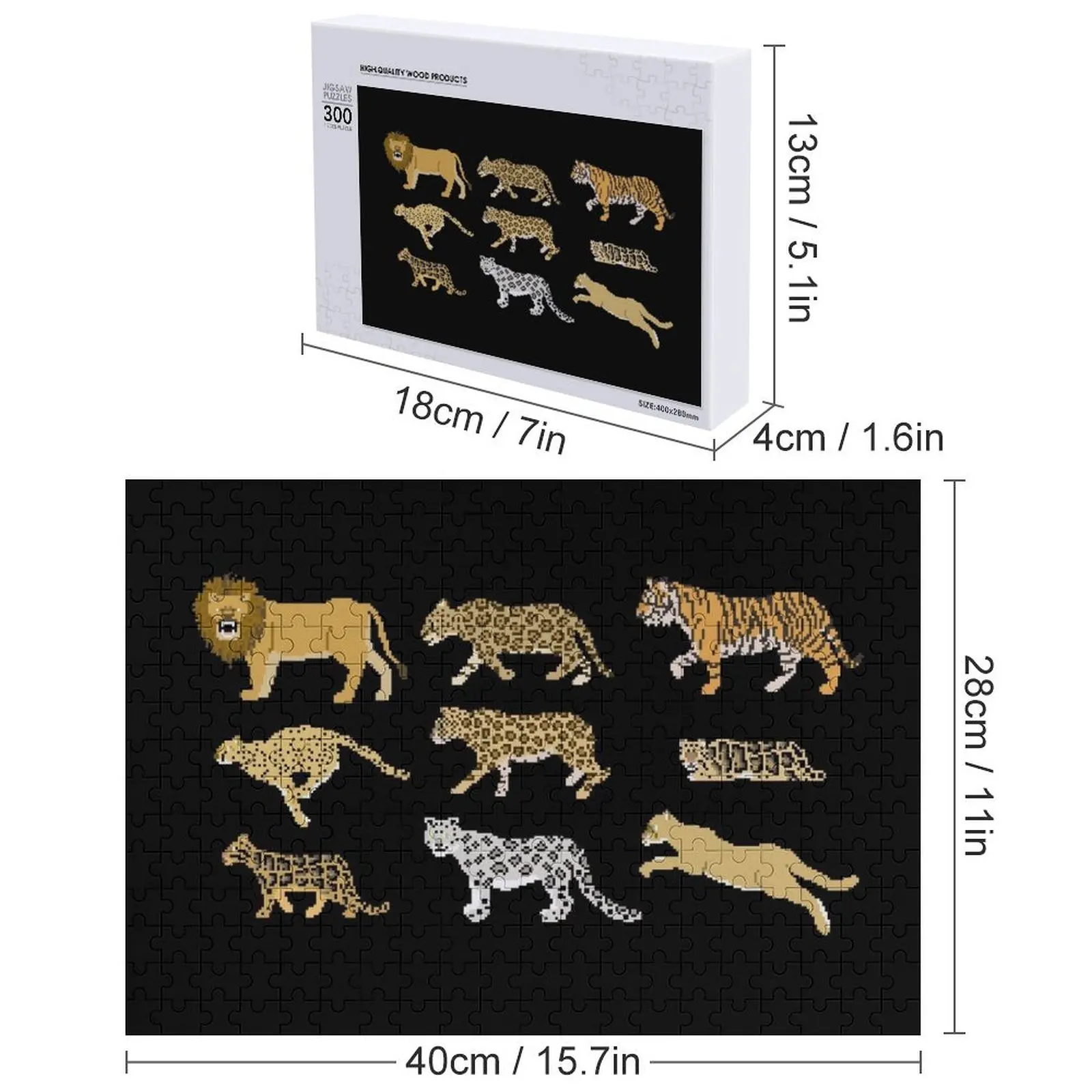 Gros chats-le spectacle d'images pour enfants Puzzle Photo pour enfants Puzzle de jouet personnalisé en bois personnalisé