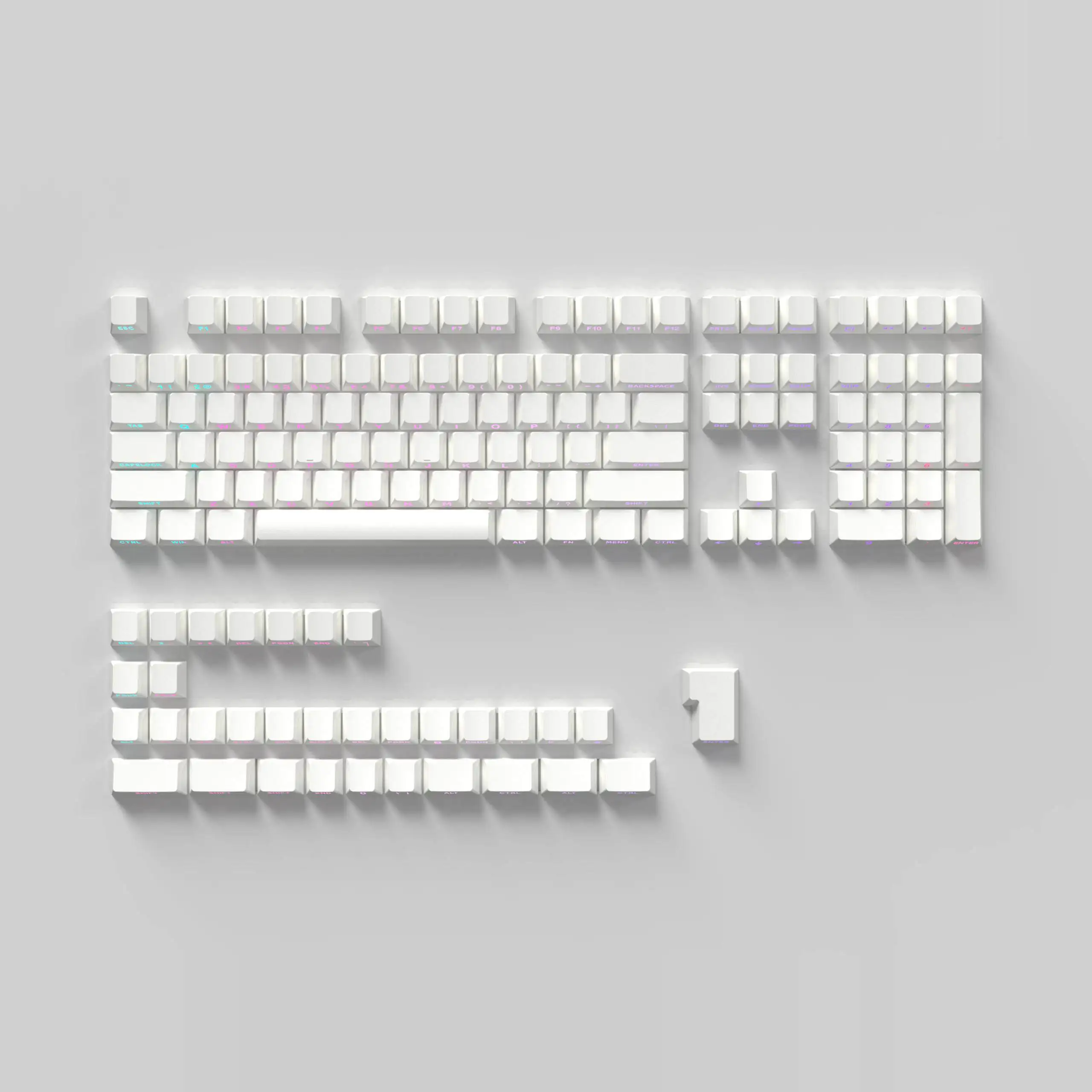 

Key King Technology original side engraving light transmission heat sublimation special pure white keycap suitable for wooting