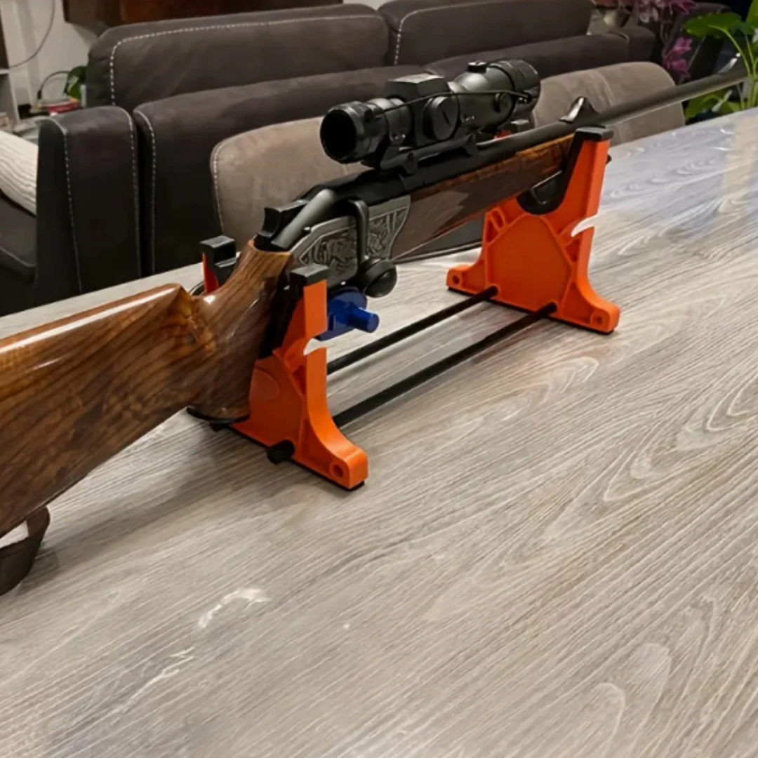 ขาตั้งปืนอเนกประสงค์สําหรับการทําความสะอาดและบํารุงรักษาปืนไรเฟิล มีอานขึ้นรูป ช่องก้านทําความสะอาดที่มีความแม่นยํา