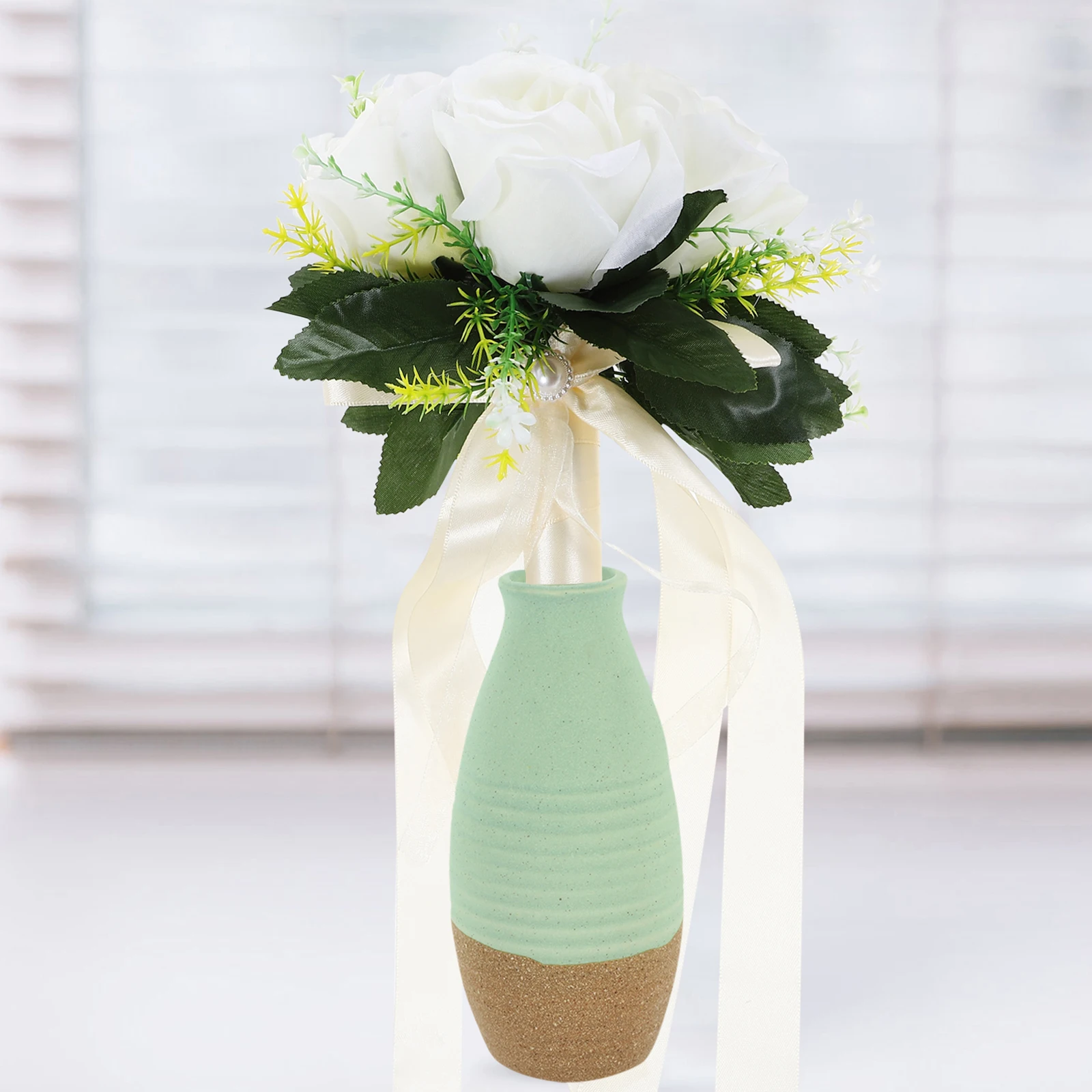 

Artificial Flower Bouquet Bridal Wedding Bouquet Fake Bride Floral Rustic Tossing Centerpiece Home Office Decoration Party