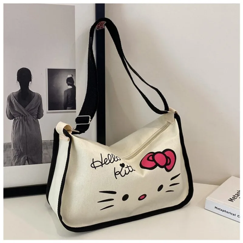 

Hello Kitty Storage Bag Cute Anime Cat Printed Single Shoulder Women Accessories Fashion Versatile Kawaii Girl Gift Wholesale