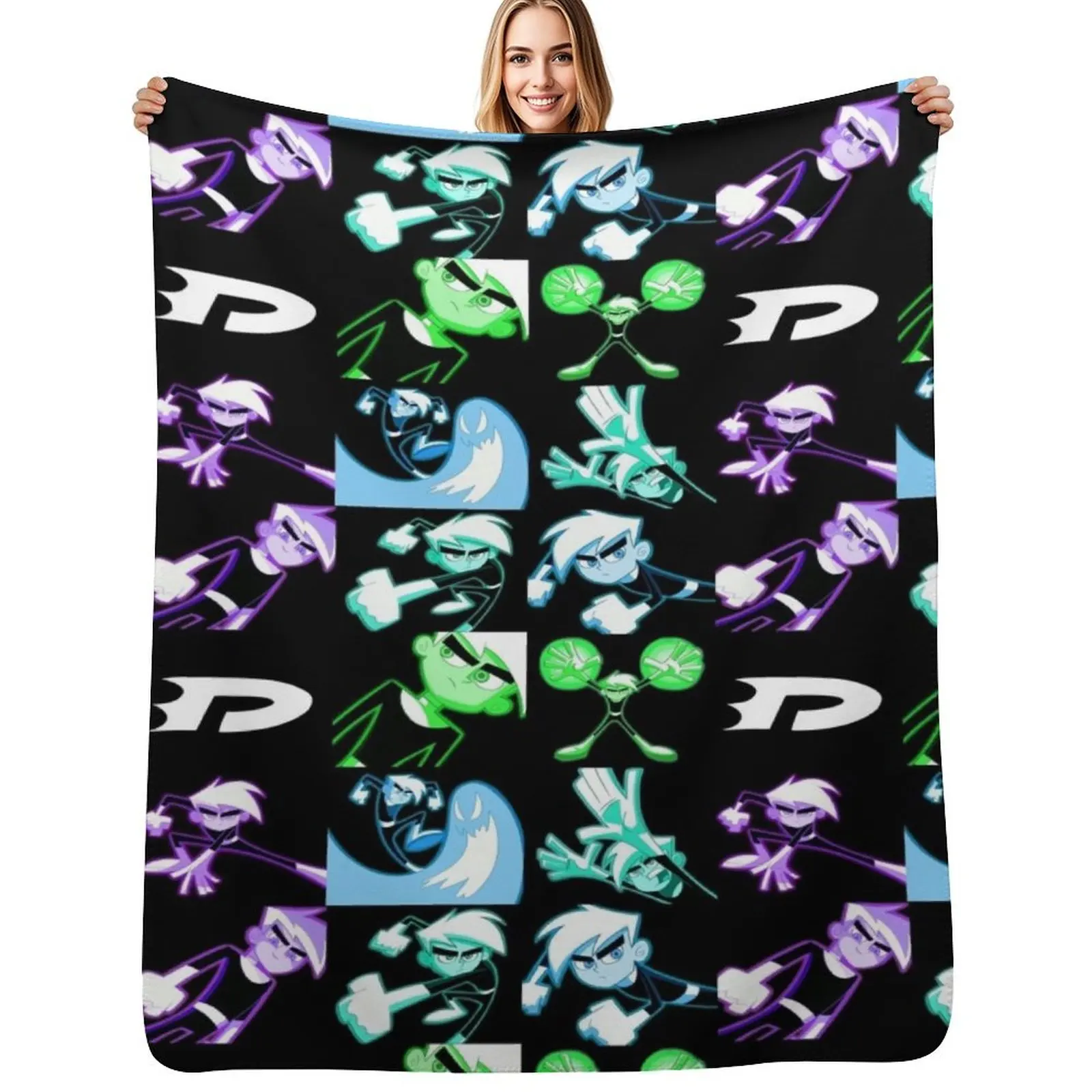 

Danny Phantom Glow Poster Throw Blanket Heavy anime Shaggy Furry Blankets