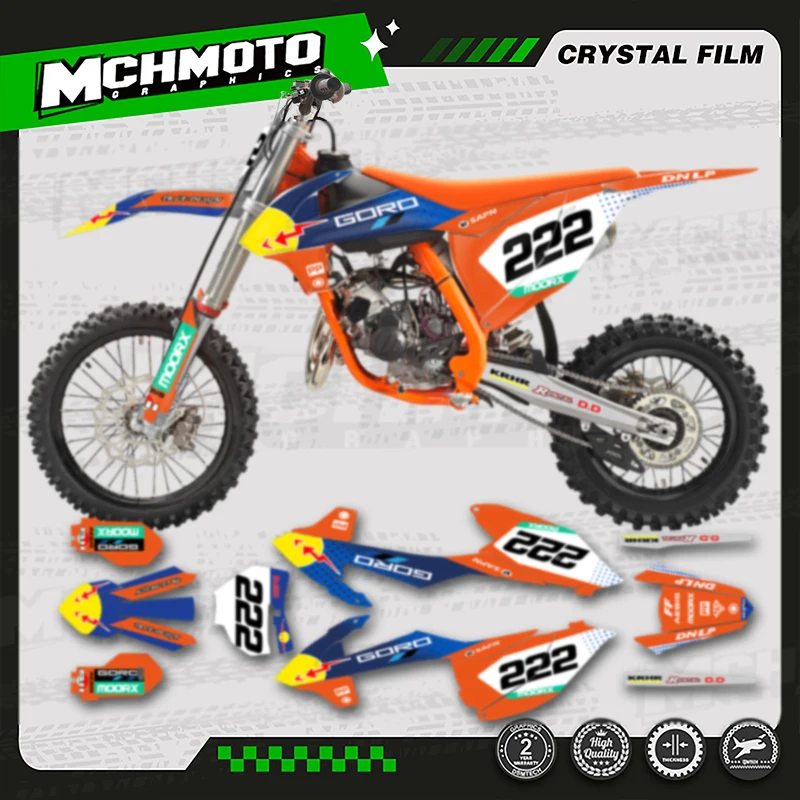 

MCHMFG Fairing Graphics Background Decal Stickers Kits for KTM 2018-2024 SX85 SX 85 Number Name Custom