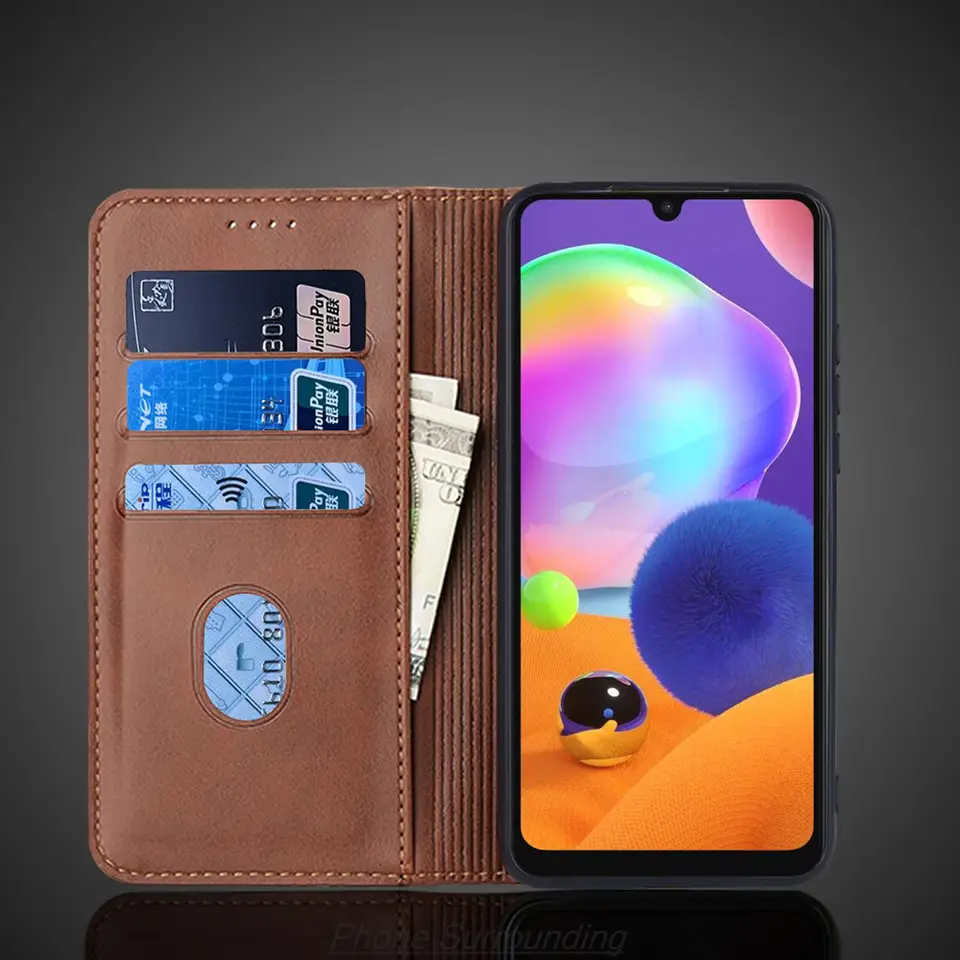 Funda de cuero con tapa magnética para Samsung Galaxy A32 4G 6.4" / A32 5G 6.5", con soporte y billetera 5