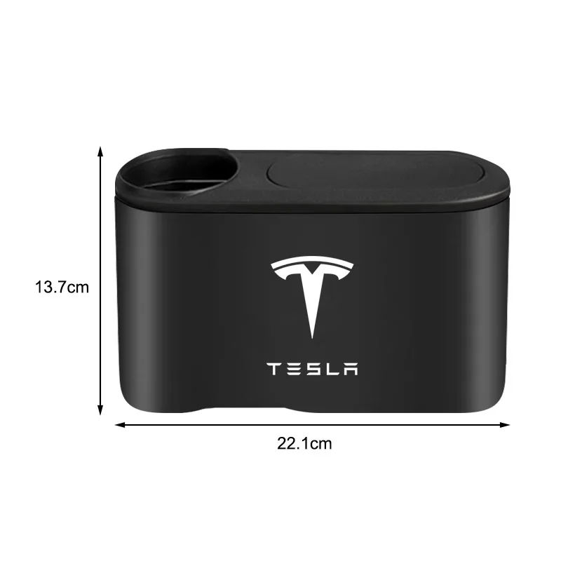 Car Trash Can Hanging Trash Bin with Drink Holder Organizer Box For Tesla Model 3 Y S X Roadster Cybertruck Roadster Bonina Coil