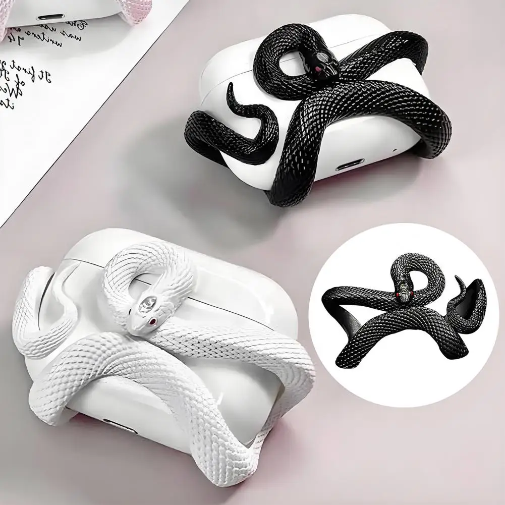 3D Snake Earphone Protective Case for AirPods 4 2 1 Charm Shockproof Wireless Earphone Protective Case Cover