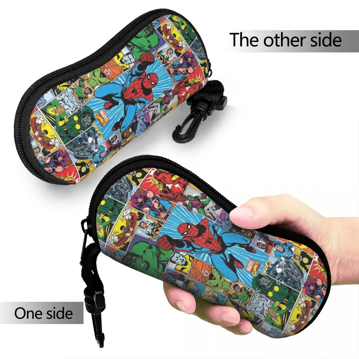 The Avengers Superhero Glasses Case Protective Box Cartoon Spider-Man Iron Man Glasses Storage Box Vintage Eyewear Container