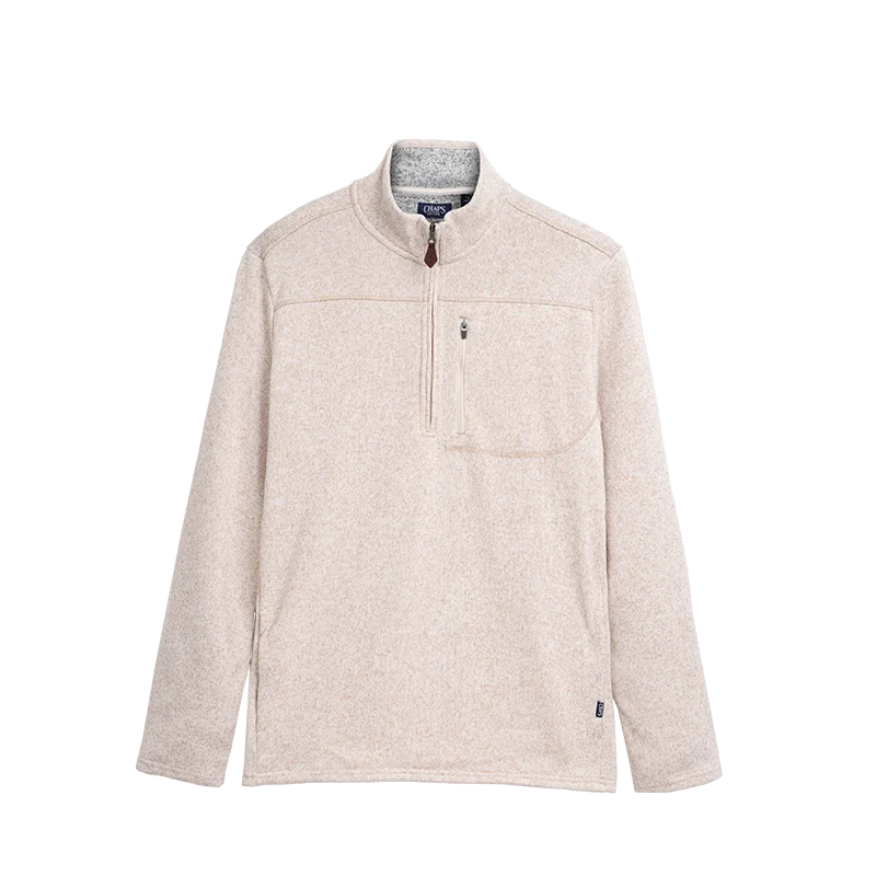 Mens Knitwear Long-Sleeve Sweater Fleece Jacket Half-Zip Autumn/Winter Warm Sweatshirt Top Outerwear Simple Base Layer