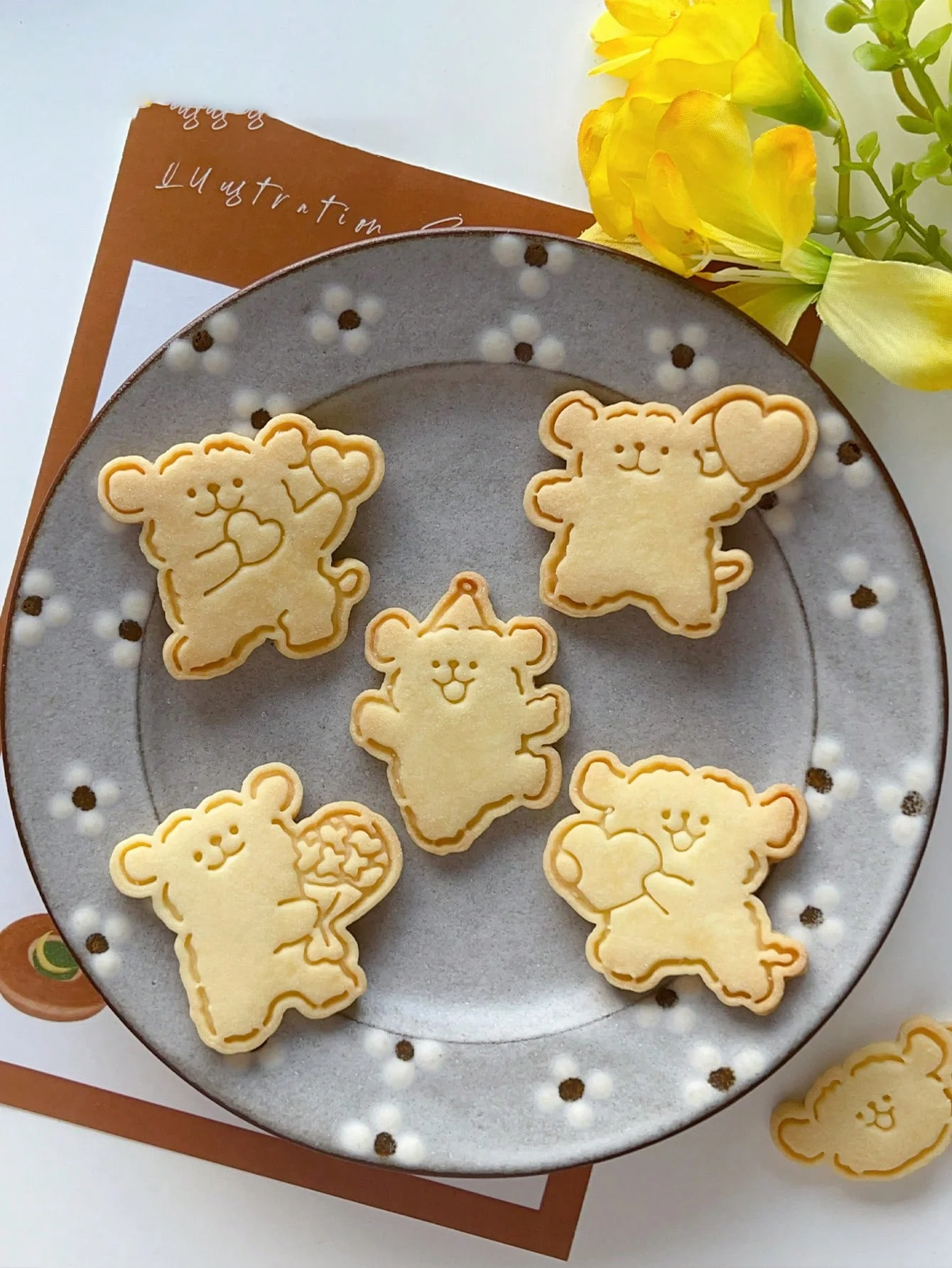 قالب كوكي جرو الخط، طوابع البسكويت، قواطع البسكويت وقوالب الحلوى مع أنماط جرو لطيفة مختلفة، أدوات مطبخ ذاتية الصنع