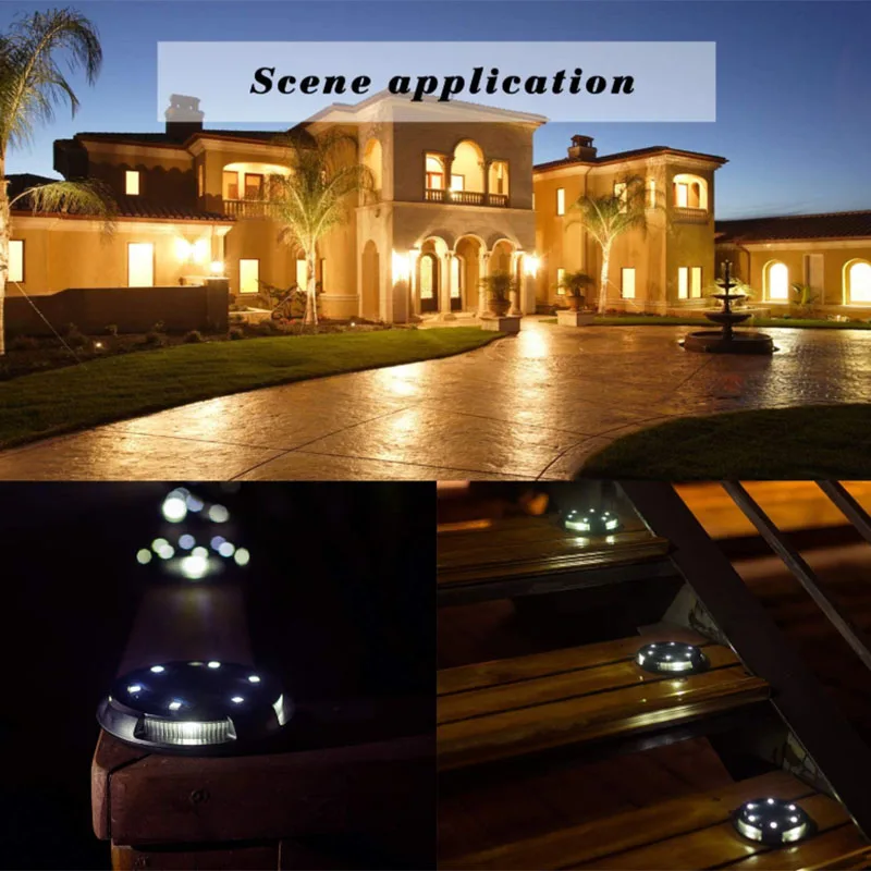 B50C 12 Pack Solar Ground Lights Outdoor,Solar Disk Lights,Waterproof,Solar Garden Lights For Pathway Lawn Yard Roads Walkway