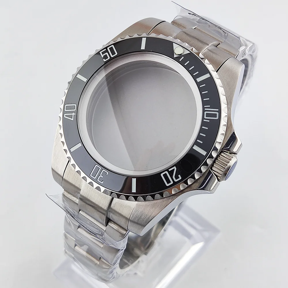 43mm luxury men's watch case NH35 case exhaust valve case sapphire glass case suitable for 28.5mm dial NH35 watch case