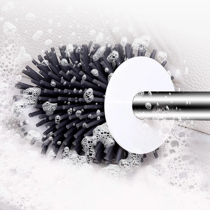 Набор щеток для унитаза и держателей Белая щетка для унитаза Силиконовая щетина Набор щеток для чистки ванной комнаты с пинцетом и ручкой