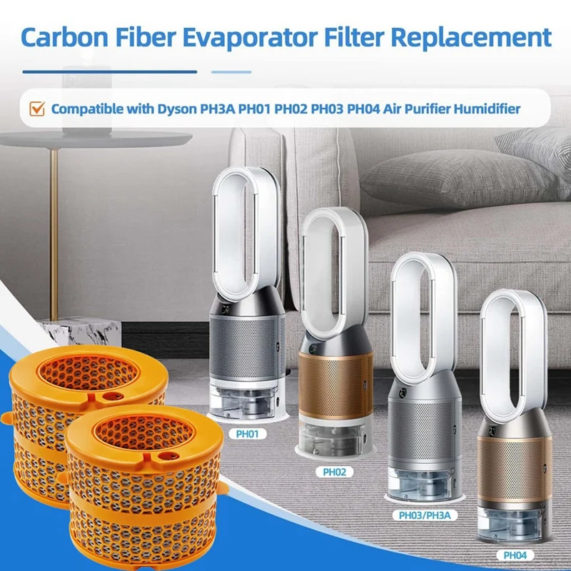 2 PCS Wick Evaporator Filter Replacement  For Dyson PH01 PH02 PH03 PH04 Air Purifier Filter